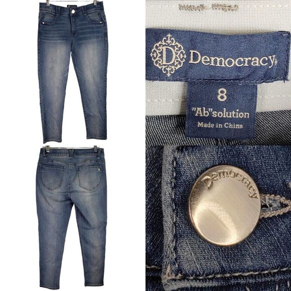 Democracy AB Technology Jeans Women's Size 8 Light Wash Skinny Mid Rise - Picture 1 of 10